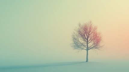 Minimalist tree design on a soft pastel background, featuring simple shapes and clean lines, creating a serene and elegant aesthetic perfect for modern and abstract concepts.