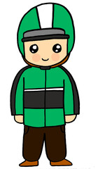 illustration of a person who has a good job for his family