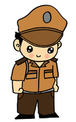 illustration of a person who has a good job for his family