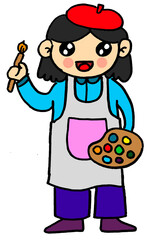 illustration of a person who has a good job for his family