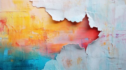 A burst of colorful abstract art studio space painting creative environment close-up view artistic...