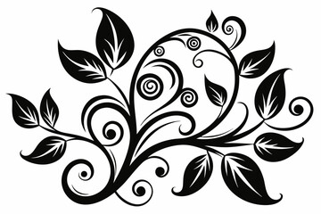 Floral vector ornaments luxury set.  Various flowers, leaves and swirls. create a vector illustration swirls and leaf 