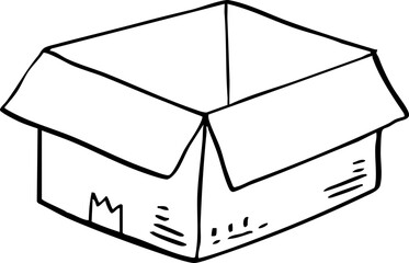 hand drawn cute cartoon paper box packaging illustration.