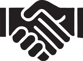 Handshake Icon Vector Silhouette , Handshake Illustration Drawing Line Art 