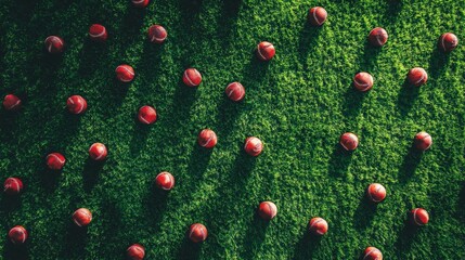 Exciting cricket practice session on green field aerial view sports daytime dynamic atmosphere for enthusiasts