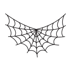 Spider Web Decoration Isolated on White Background. Vector Illustration.