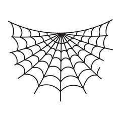 Spider Web Decoration Isolated on White Background. Vector Illustration.