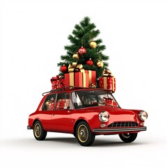 santa claus driving a car