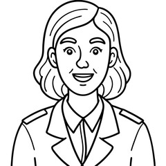 female government officer cartoon style illustration
