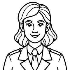 female government officer cartoon style illustration