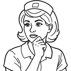 emale nurse is thinking
