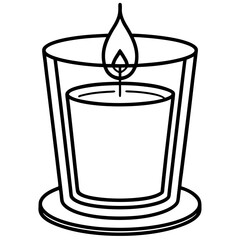 flat candle in glass