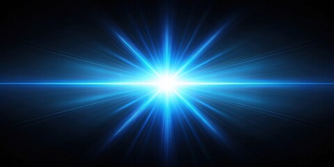 Blue light beam glowing in dark background, adding energy and vibrancy, blue, light, beam, glow, dark, background