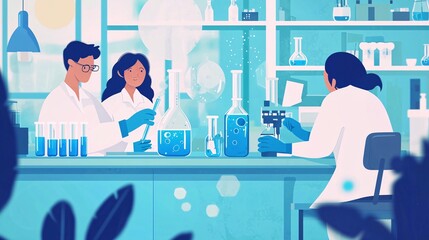 Collaborative Lab Team Working on Chemical Research