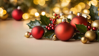 A warm, festive background showcasing a subtle golden gradient with faint bokeh light effects that mimic the glow of Christmas lights