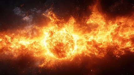Fototapeta premium Fiery Cosmic Inferno: A Blaze of Celestial Fire