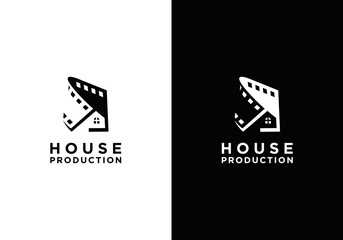 film production house vector logo design. film production and recording house.