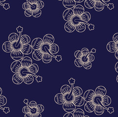 seamless tiny flowers and leaf colorful pattern. fabric print.