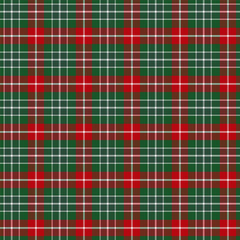 Obraz premium Plaid with twill weave repeat pattern.Checkered tartan gingham seamless pattern in green and red.Geometric graphic vector illustration background design for fabric and prints.