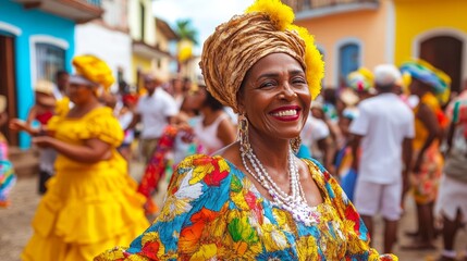 Obraz premium Black travelers embracing cultural vibrancy at festivals like carnival in brazil