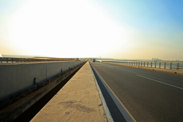 Highway, the blue sky as the background