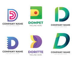 d alphabet letter Corporate business company marketing logo design elegant and badge design collection  vector logo