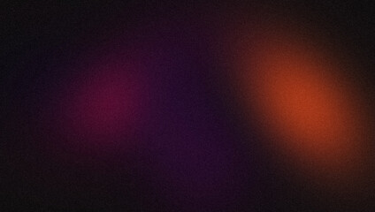 Magenta purple orange dark glowing color gradient grainy background. Abstract smooth vibrant colors flow, bright color spot, noisy gradient texture, website header design, backdrop