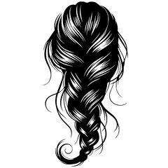 Woman hair silhouette