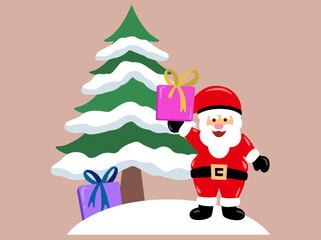 Christmas Tree Santa Claus Background