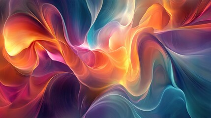 Obraz premium Abstract vibrant swirls of color creating a dynamic and energetic composition.