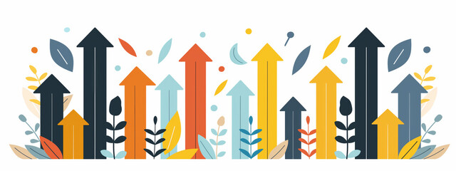 Budget chart illustrating declining expenses with arrows and muted colors in a clean design