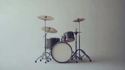 Drum kit on white background.