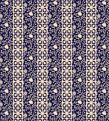 Fototapeta premium Seamless Pattern with Cute Daisy Flowers and Pansies. Feminine Texture in Country Style for Cloth, Textile, Wallpaper.