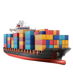 Obraz premium Large cargo ship loaded with colorful shipping containers