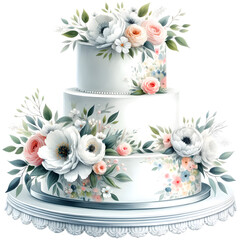 wedding cake with flowers