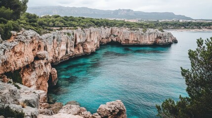 Picturesque Cliffside View of the Mediterranean Coast