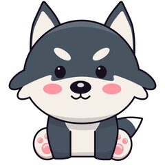 cute wolf vector illustration