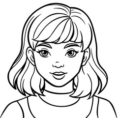  girl with hair highlights illustration