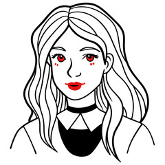  girl with red long hair