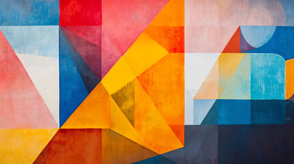 Fototapeta premium Dynamic chromatic prism abstract art with vibrant gradients, bold geometric shapes for modern desktop wallpapers