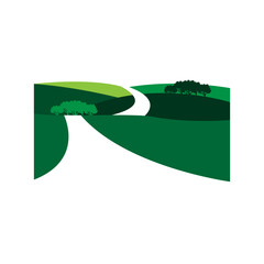 natural green gardening landscaping logo design vector lawn tree landscape illustrations