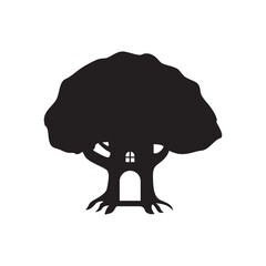 simple modern Treehouse logo design vector illustration