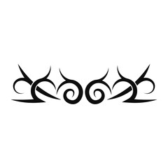 Tribal Tattoo Border Illustration. Isolated on White Background. Vector Clipart with Simple Design