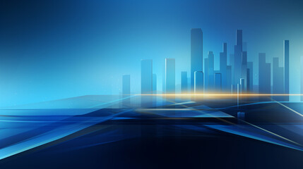 Fototapeta premium Abstract speed technology background, Futuristic city at night with starry sky background.
