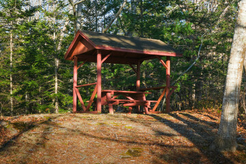 Picnic and Resting Gazebos in a Canadian Nature Reserve