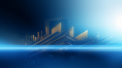 Fototapeta premium Abstract modern building skyline in the city with blue, Sketch and real mix urban cityscape scene , development 
