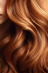 Fototapeta premium Auburn Waves: Luscious Hair Texture Image