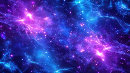 Obraz premium Cosmic nebula, vibrant purple and blue.