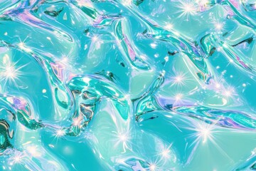 Holographic blue and purple liquid background with a futuristic iridescent shine