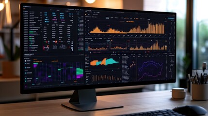 A digital workspace showing real-time advanced data visualizations used for analyzing market volatility and financial risk factors